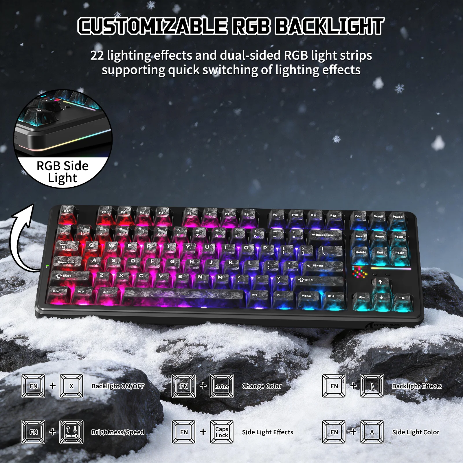 ATTACK SHARK X87 ULTRA Wireless Mechanical Keyboard With 8K Wireless Receiver - Image 7