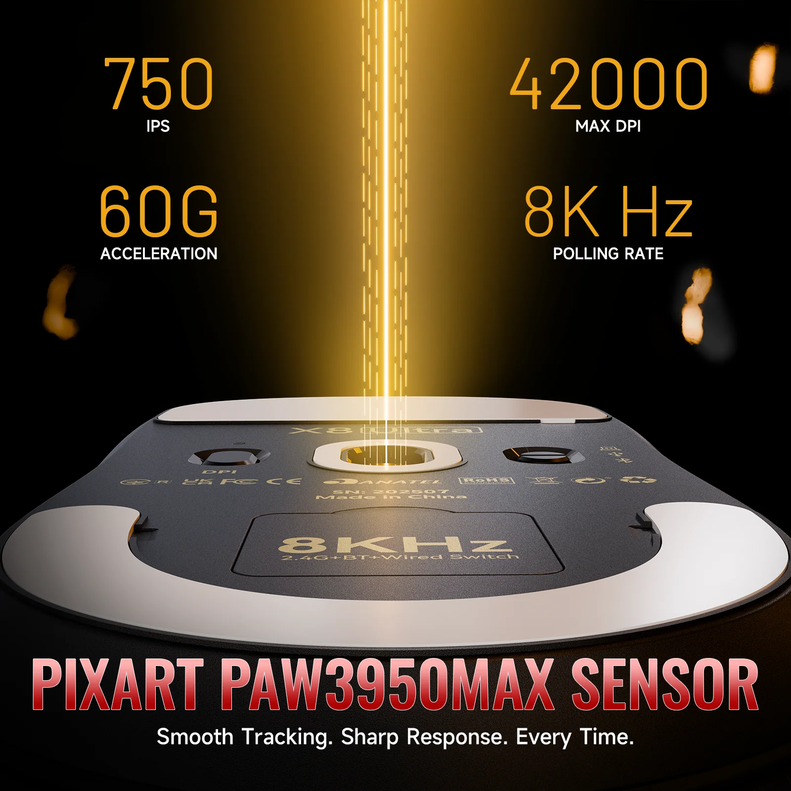 ATTACK SHARK X8 Series Tri-mode  Lightweight Wireless Gaming Mouse - Image 14