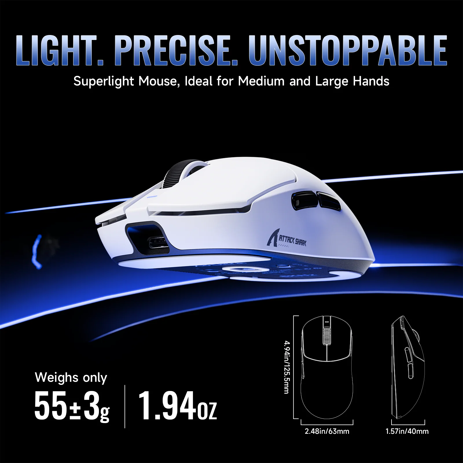 ATTACK SHARK X8 Series Tri-mode  Lightweight Wireless Gaming Mouse - Image 5