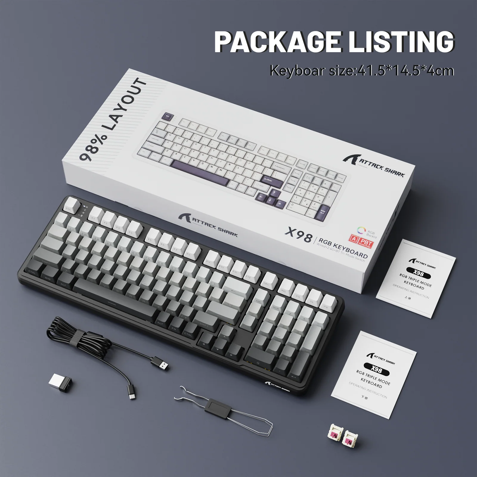 ATTACK SHARK X98 Full-size Wireless Mechanical Keyboard - Image 27
