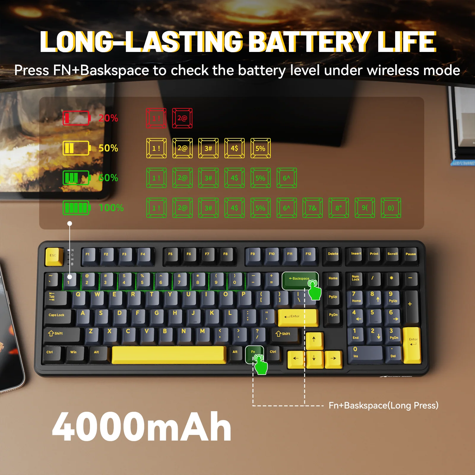 ATTACK SHARK X98 Full-size Wireless Mechanical Keyboard - Image 6