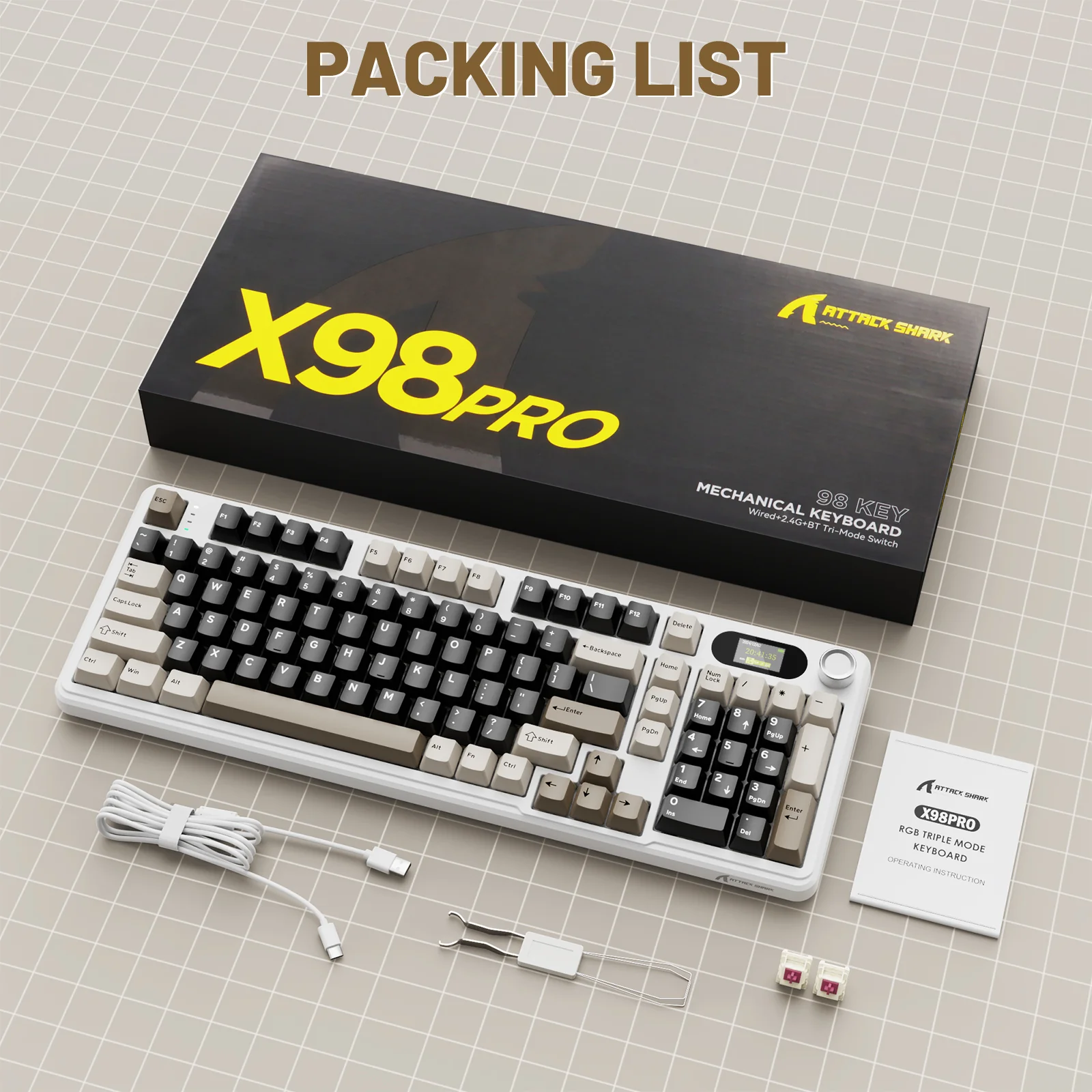 ATTACK SHARK X98PRO Wireless Gaming Keyboard - Image 18