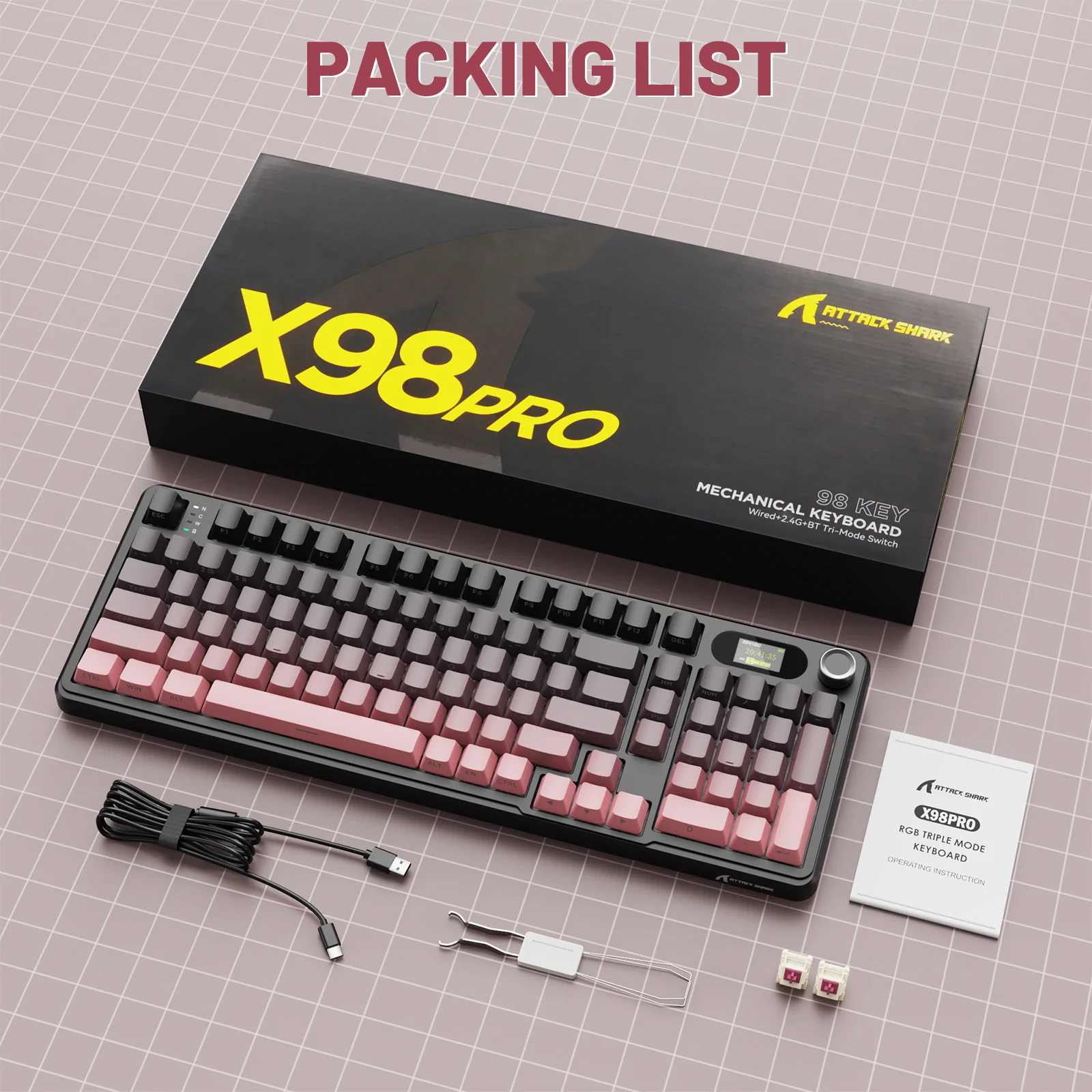 ATTACK SHARK X98PRO Wireless Gaming Keyboard - Image 9