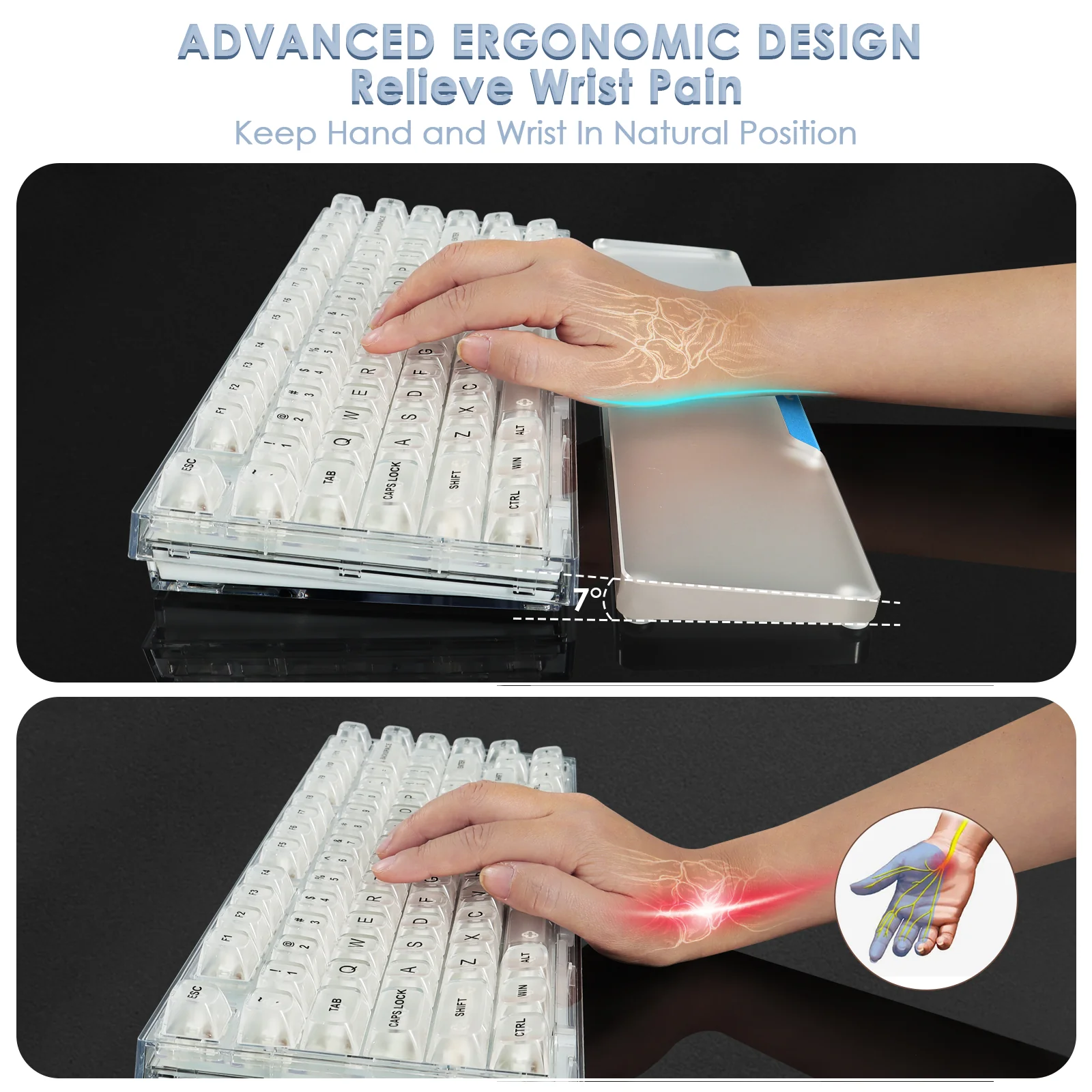ATTACK SHARK 87 KEYS ACRYLIC WRIST REST - Image 15