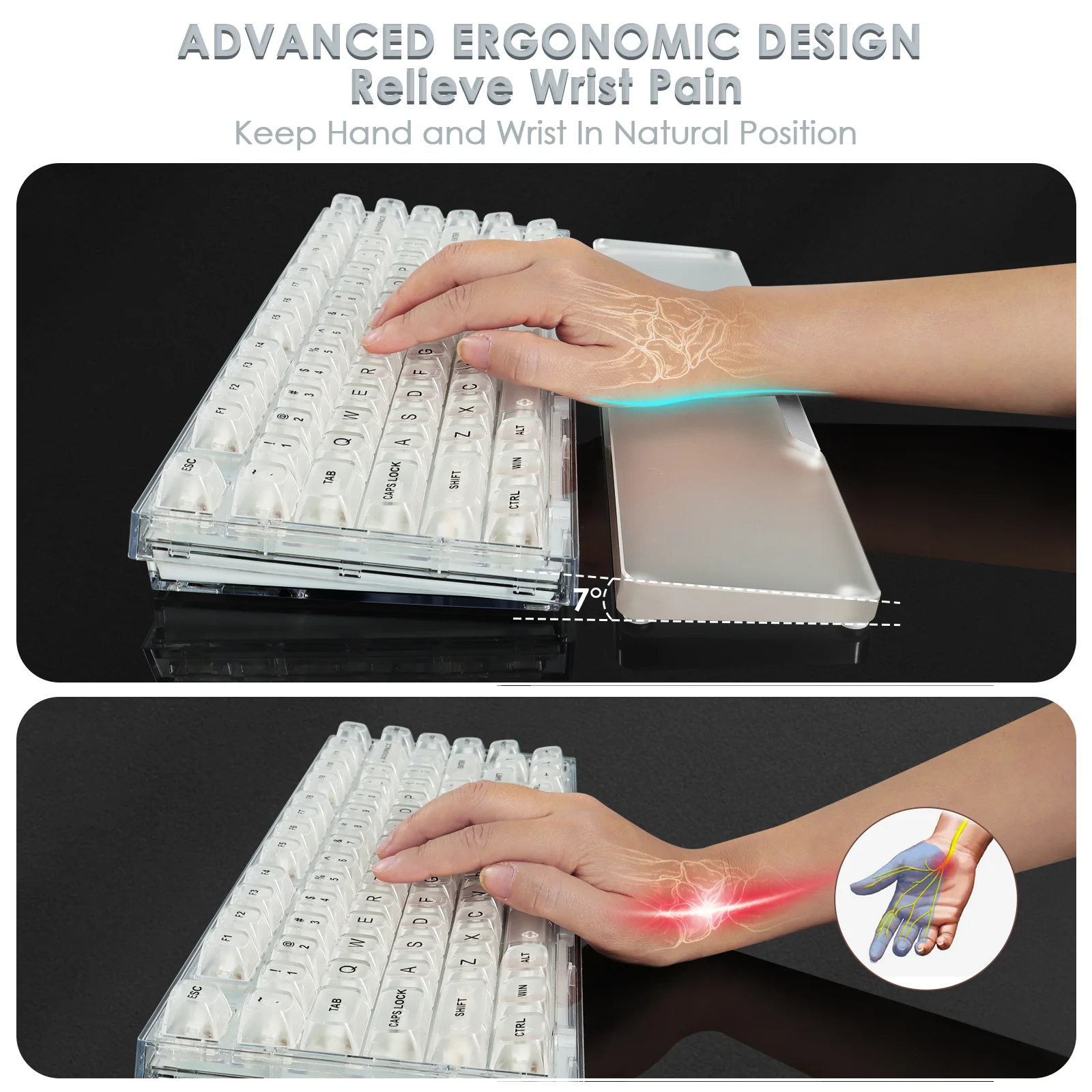 ATTACK SHARK 87 KEYS ACRYLIC WRIST REST - Image 24