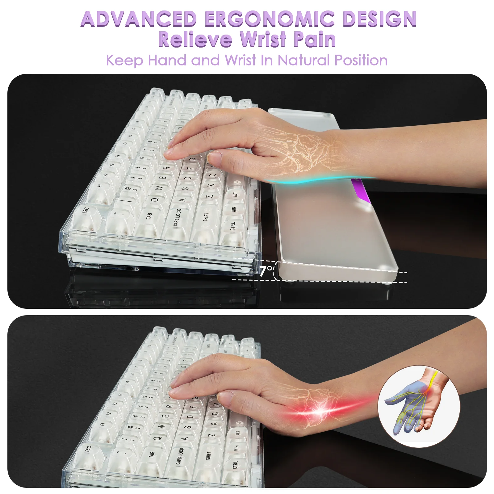 ATTACK SHARK 87 KEYS ACRYLIC WRIST REST - Image 33