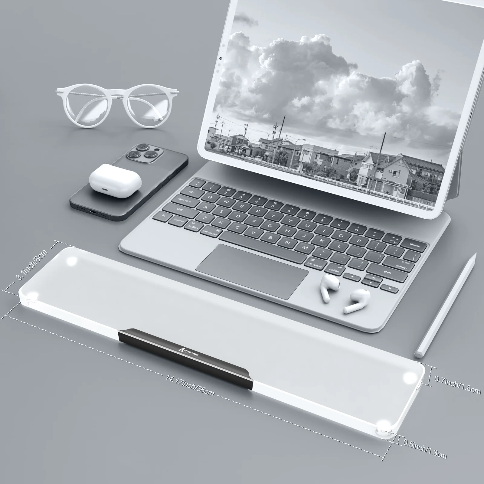 ATTACK SHARK 87 KEYS ACRYLIC WRIST REST - Image 7