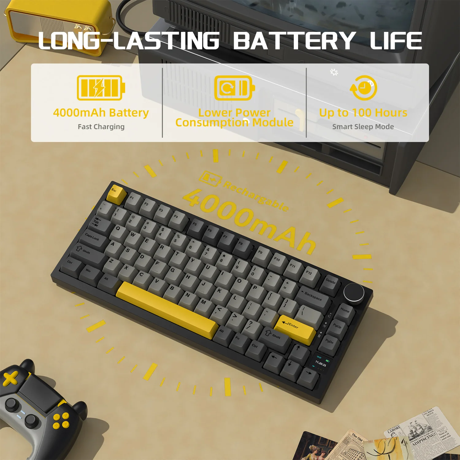 ATTACK SHARK x AJAZZ AK820 Pro Tri-mode Gasket Mechanical Keyboard - Image 7