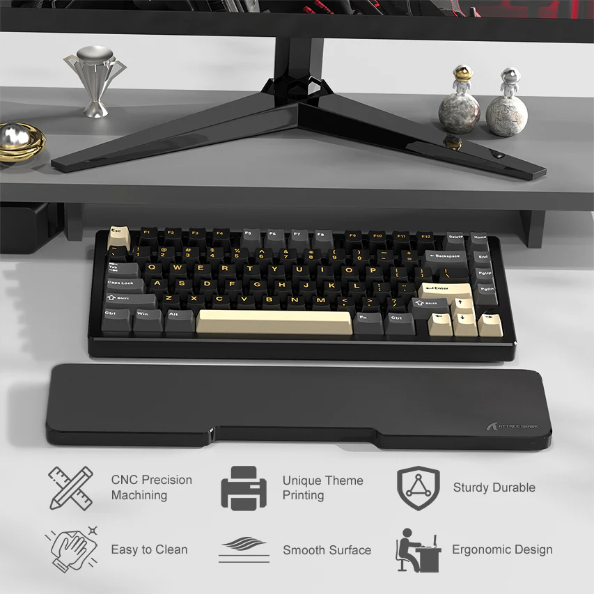 ATTACK SHARK Black Acrylic Wrist Rest - Image 11