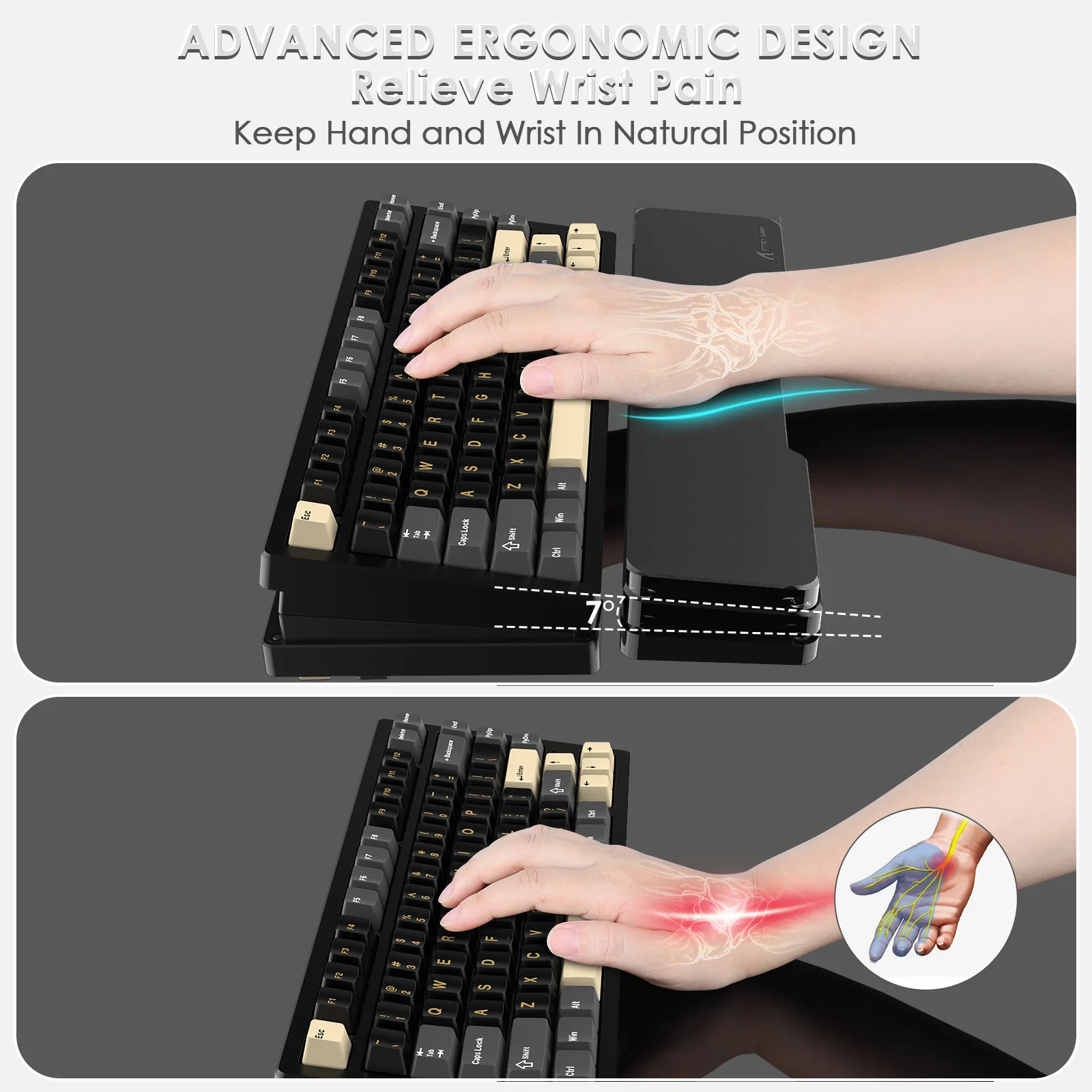 ATTACK SHARK Black Acrylic Wrist Rest - Image 12
