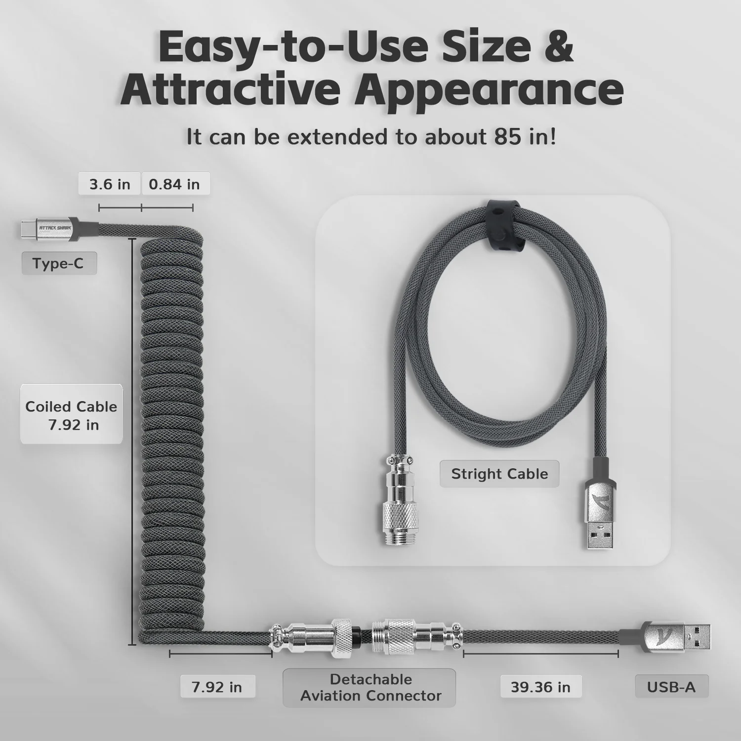ATTACK SHARK C01PRO Coiled Cable - Image 4