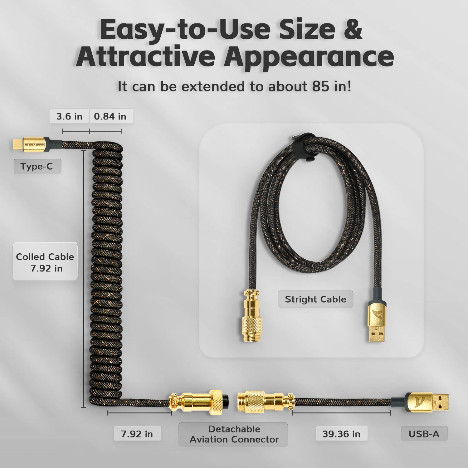 ATTACK SHARK C03 COILED CABLE - Image 19