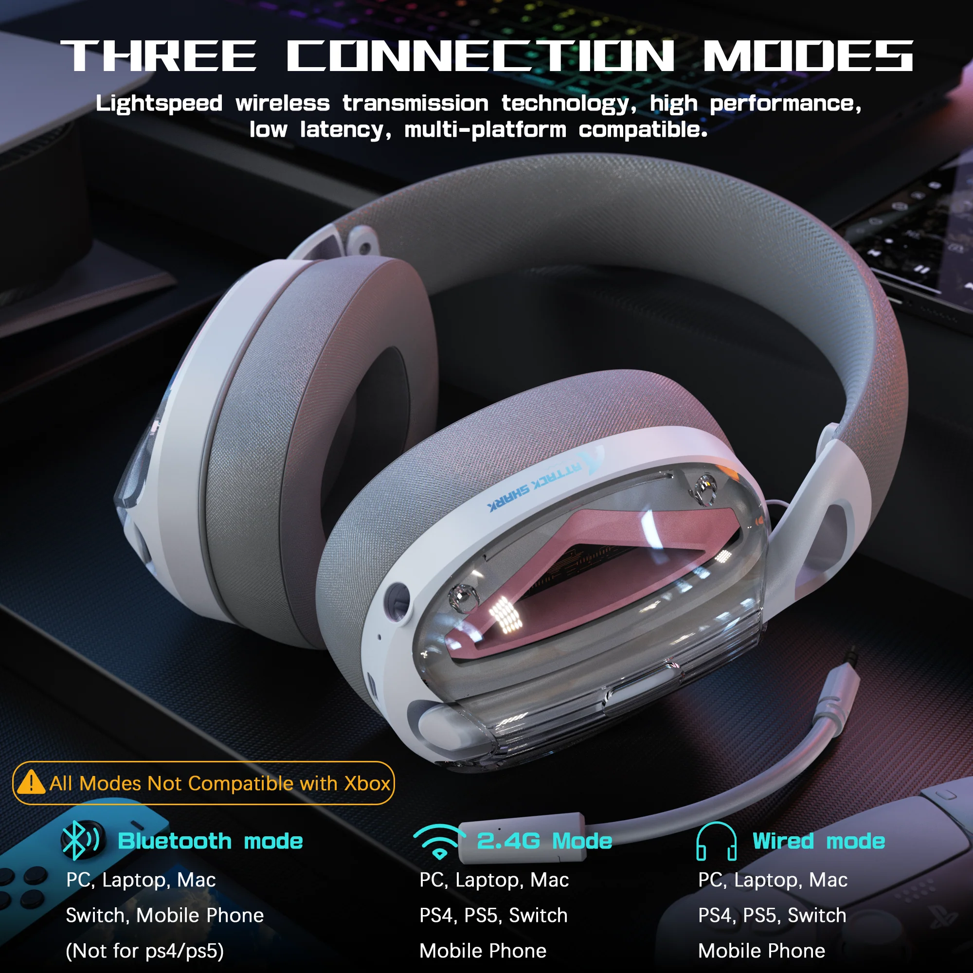 ATTACK SHARK L60 Ultra-Light Tri-Mode Gaming Headset - Image 11