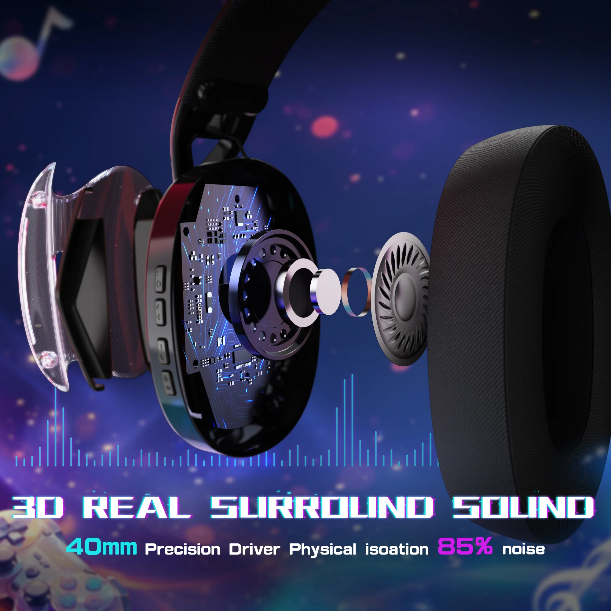 ATTACK SHARK L60 Ultra-Light Tri-Mode Gaming Headset - Image 26