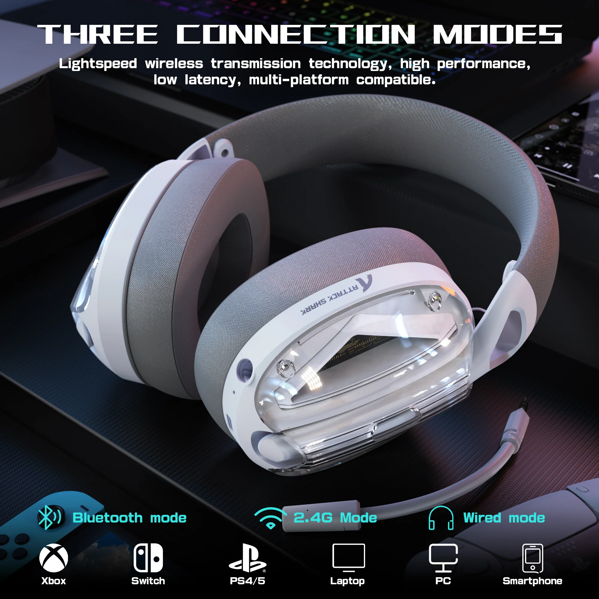 ATTACK SHARK L60 Ultra-Light Tri-Mode Gaming Headset - Image 33
