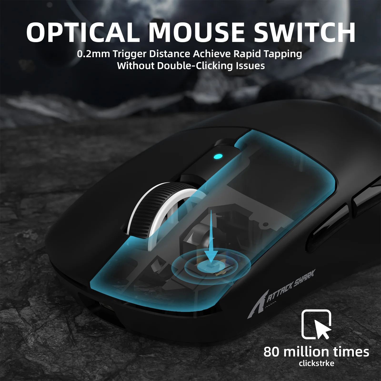 ATTACK SHARK R6 LIGHTSPEED Wireless Gaming Mouse with C06 Mouse Coiled Cable - Image 4