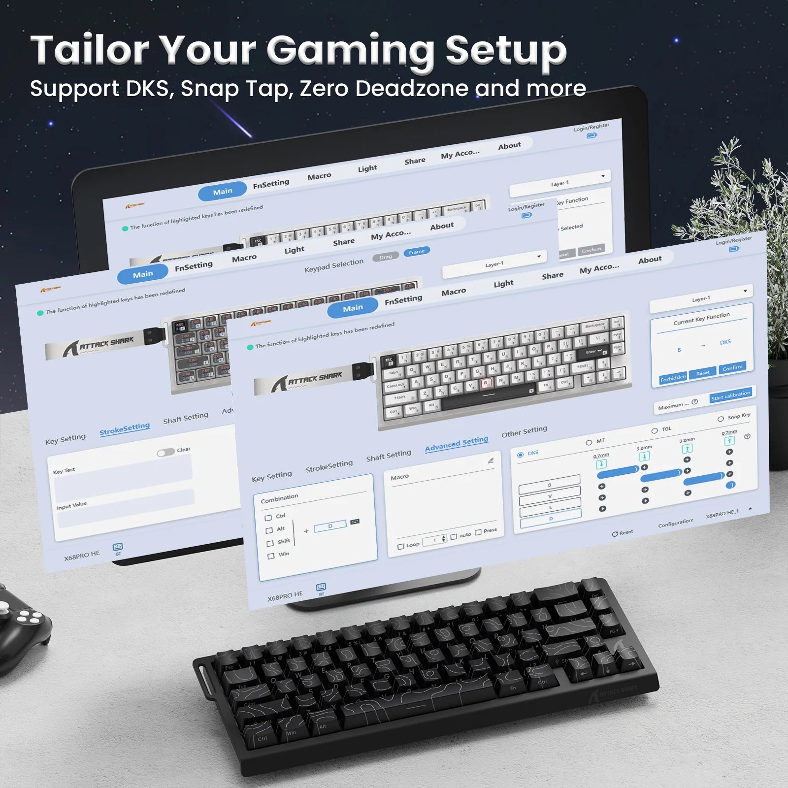 ATTACK SHARK X68PRO HE Wireless Rapid Trigger Keyboard With Coiled Cable - Image 26