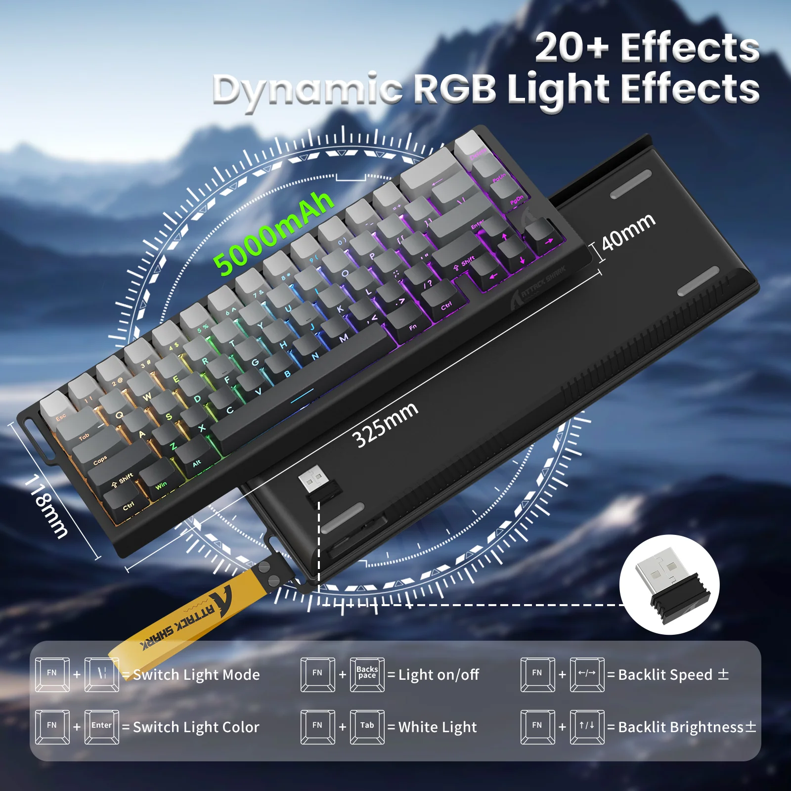 ATTACK SHARK X68PRO HE Wireless Rapid Trigger Keyboard With Coiled Cable - Image 8