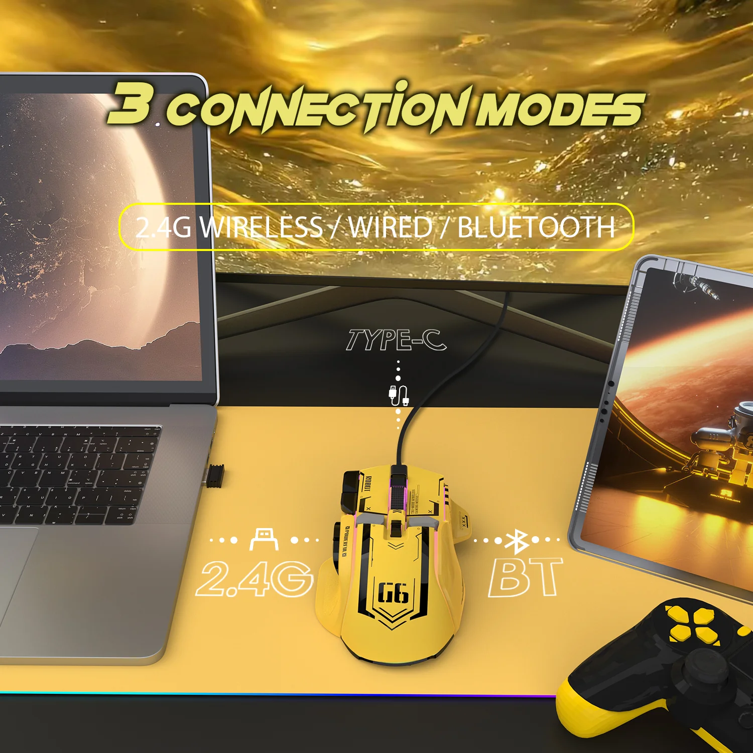 ATTACK SHARK G6 Tri-mode Gaming Mouse - Image 5