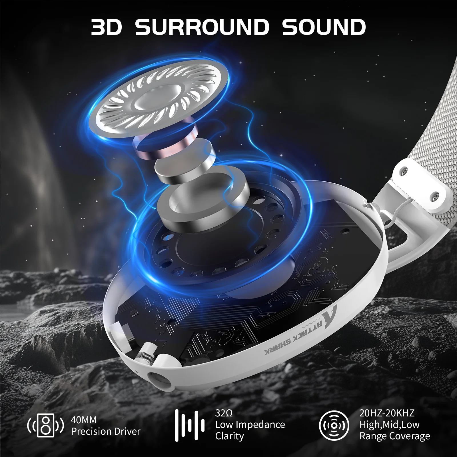 ATTACK SHARK L80 Ultra-Light Tri-Mode Gaming Headset - Image 4