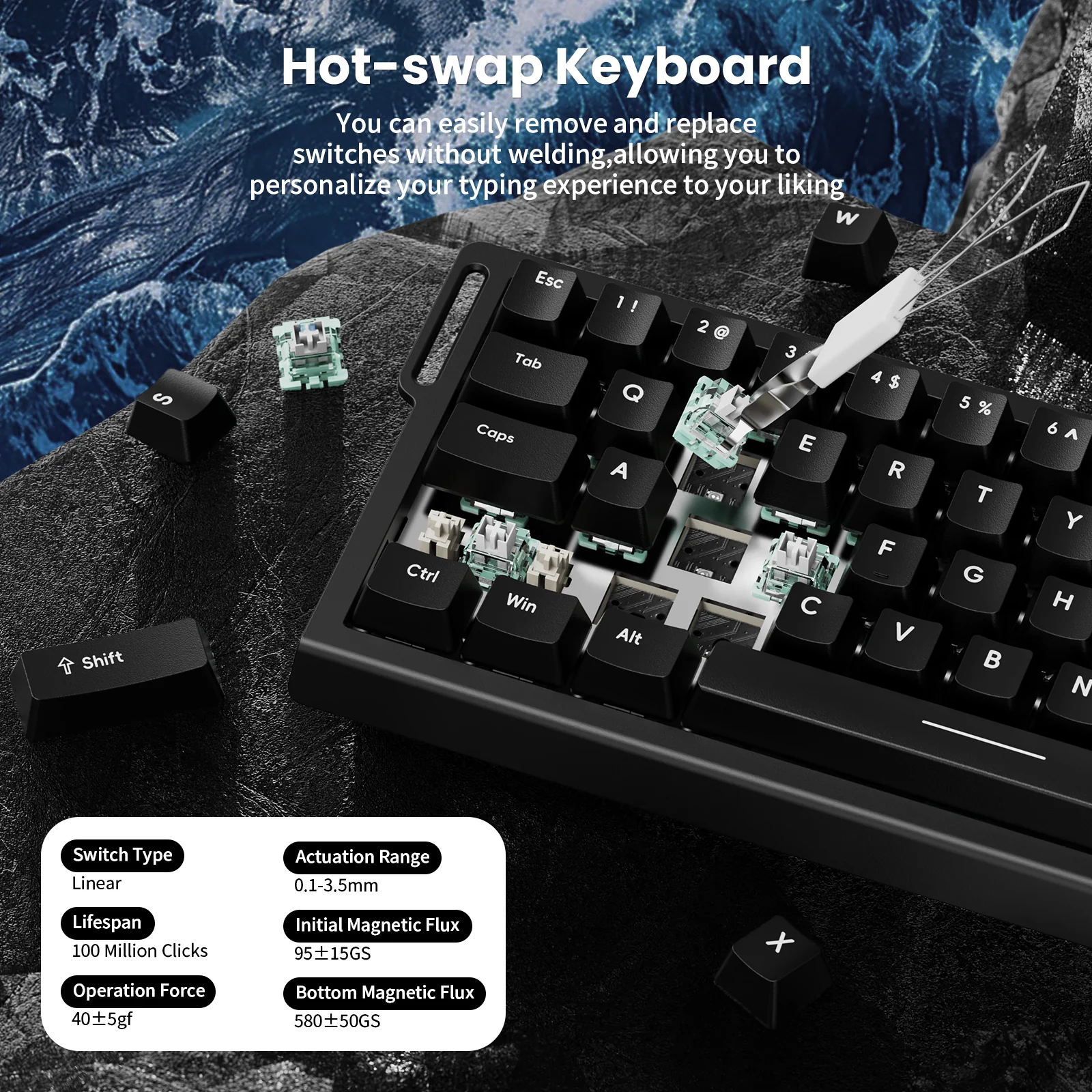 ATTACK SHARK X68 HE Rapid Trigger Keyboard Magnetic Switch with C01PRO Coiled Cable - Image 34