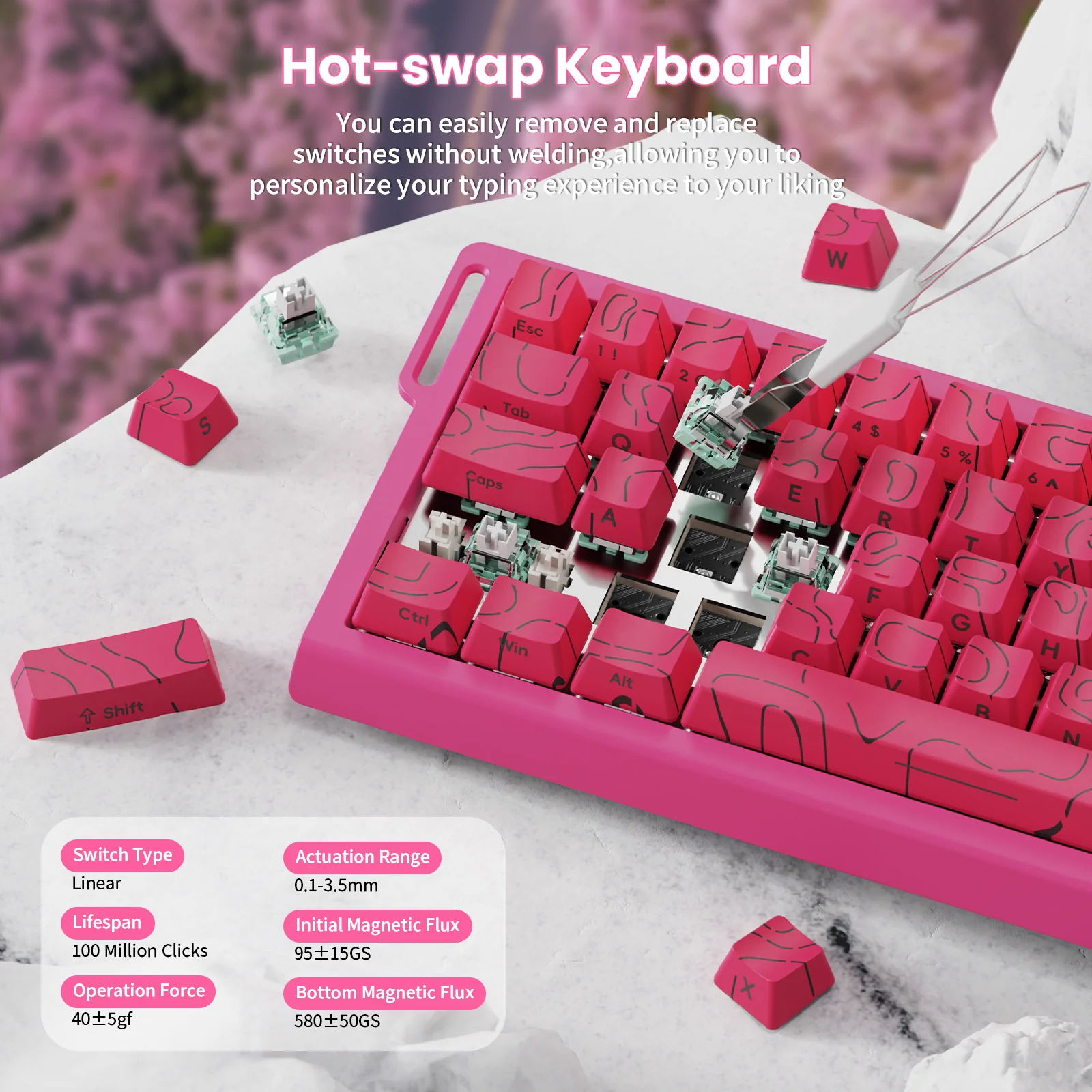 ATTACK SHARK X68 HE Rapid Trigger Keyboard Magnetic Switch with C01PRO Coiled Cable - Image 43
