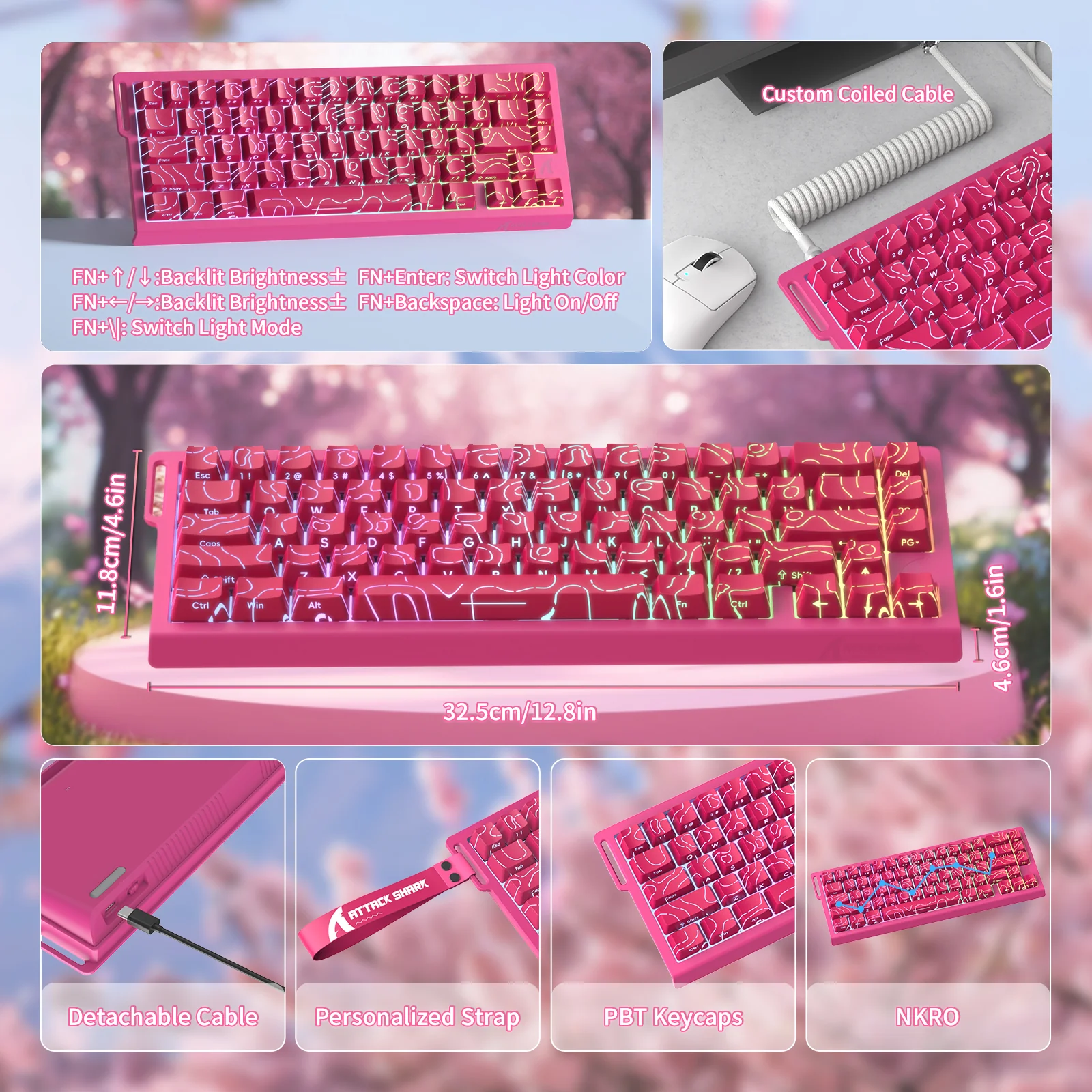 ATTACK SHARK X68 HE Rapid Trigger Keyboard Magnetic Switch with C01PRO Coiled Cable - Image 45