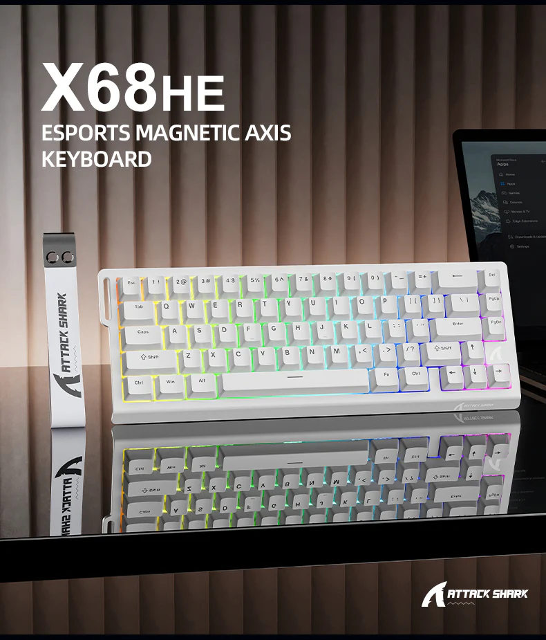 ATTACK SHARK X68 HE Rapid Trigger Keyboard Magnetic Switch with C01PRO Coiled Cable - Image 47